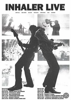 an advertisement for inhaler live with two men playing guitars