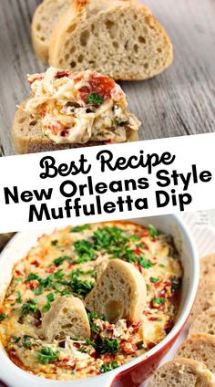 the best recipe for new orleans style muffinlett dip is made with fresh bread