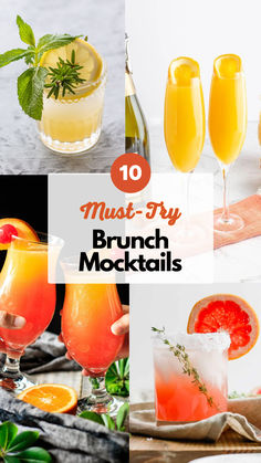 Brunch Mocktails Non Alcoholic Drinks For Brunch, Brunch Drinks Alcoholic, Brunch Beverages, Morning Cocktail, Alcohol Free Drinks, Morning Brunch, Brunch Drinks, Holiday Brunch, Perfect Brunch