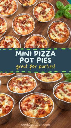 mini pizza pies are great for parties