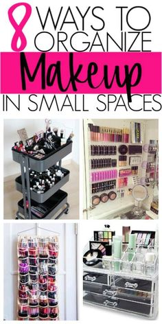 Ways To Organize Makeup, Organized Makeup, Diy Bathroom Storage Ideas, Make Up Diy, Organize Makeup, Small Bathroom Organization