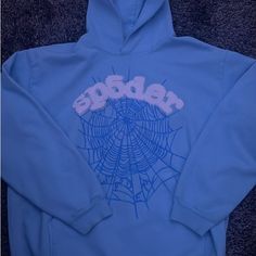 Brand New Never Used Received As Gift Have Goat Receipt Apon Request Throw Offers Blue Graphic Print Hoodie With Crew Neck, Blue Hooded Top For Streetwear, Trendy Blue Winter Hoodie, Trendy Blue Winter Sweatshirt, Blue Drawstring Hood Top For Streetwear, Trendy Blue Tops With Drawstring Hood, Trendy Blue Top With Drawstring Hood, Trendy Blue Hoodie For Fall, Light Blue Winter Streetwear Top