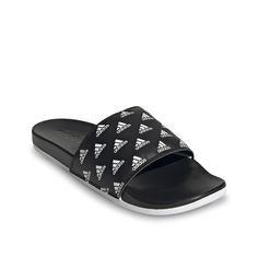 adidas-Adilette Comfort Slide Sandal Hangout at a beach or poolside comfortably in the Adilette Comfort slide sandal from Adidas. Showcasing a signature embossed single-banded upper, this lightweight sandal comes with contoured footbed for improved comfort. Adidas Adilette, Athletic Sneakers, Mens Sandals, Adidas Shoes, Slide Sandals, Slip On Sandal, Black Sandals, Heeled Mules, Open Toe