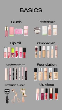 Basics💖✨️ Makeup I Should Buy, Basics For Makeup, Daily Makeup Essentials, Best Basic Makeup Products, Basic Makeup Needs, Makeup Artist Supply List, Simple Drugstore Makeup Routine, Makeup Nessecities List, Very Basic Makeup