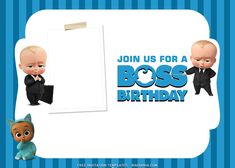 the boss birthday card is designed to look like it has two little babies on it