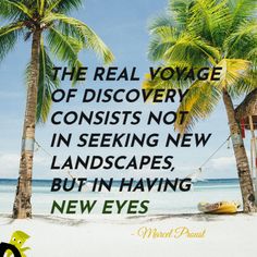 the real voyage of discovery consists not in seeking new landscapes, but in having new eyes