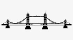 the tower bridge silhouetted against a white background