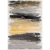 an abstract painting with yellow and grey colors