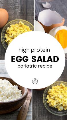 15min · 3 servings     Ingredients:  • 5 hard-boiled eggs  • 1/3 cup low-fat cottage cheese  • 1 teaspoon celery salt (can also use celery seed if ok with your doc)  • 1 teaspoon onion powder  • 1/8 teaspoon mustard  https://bariatricmealprep.com/high-protein-egg-salad/ Egg Salad Recipe High Protein, Bariatric Protein Popsicles, Pureed Egg Salad, Low Carb Bariatric Meals, High Protein Meals For Bariatric Patients, Gastric Recipes Sleeve, Phase 2 Bariatric Diet Puree, Blended Bariatric Diet, Bariatric Recipes Sleeve Liquid Diet High Protein