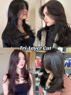 Butterfly Haircut Side Part, U Shape Haircut, Shape Haircut, Cut Bangs, Aesthetic Hairstyles, Hair Style Korea, Hairstyle Names