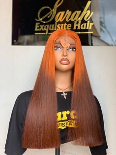 QUEENS HAIRS🤯🔥 My exquisite queens don't miss this hair every ladies deserves this beauty 🔥 ▪️This wig features a striking blend of vibrant orange and rich brown hues, seamlessly integrated into a sleek, bone-straight texture. The orange tones add a bold and dynamic flair, while the brown provides a warm and natural balance, creating a unique and eye-catching look.  ▪️The bone straight texture ensures a smooth and polished finish, making it perfect for those who want to stand out with a chic and modern hairstyle." ▪️This is 24inch with 2by6 closure  300grams  Mixed color just as on the picture/video Natural Hair Wigs, Queen Hair, Modern Hairstyles, Favorite Hairstyles, Vibrant Orange, Brown Color, Sleek, Color Mixing, Hair Care