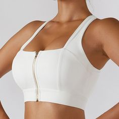 Pilates Gym, Estilo Fitness, Front Zip Sports Bra, Yoga Pictures, Side Chest, Sports Bra Top, Gym Running