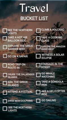 the travel bucket list is shown in black and white