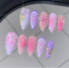 16 Nails, Purple Chrome Nails, Lilac Fairy, Purple Chrome, Purple Fairy, Wow Nails, Nail Art Jewelry, Nail Looks