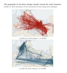 two diagrams showing the flow of lines in different directions, with one being red and blue