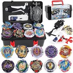 Battling Top Set, Burst Gyro Toys 10 Spinning Tops 2 Launchers Combat Battling Game with Portable Storage Box Gift for Kids Children Boys Gifts For Boys 8-10, Battle Tops, Spinning Top Toy, Fnaf Jumpscares, Spinning Tops, Boy Toy, Battle Games, Spinning Top, Top Toys