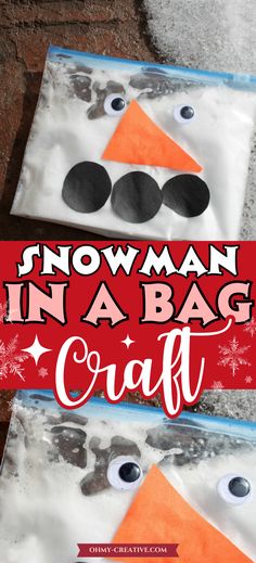 snowman in a bag craft for kids to make