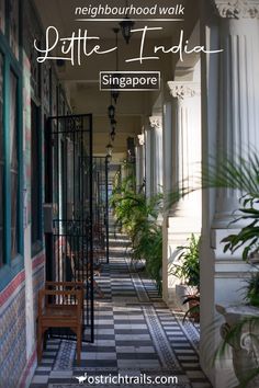 The gorgeous Petain Road shophouses are one of the sights on the little india walking trail at ostrichtrails.com Singapore Street, East Coast Park Singapore, Little India Singapore, Neighborhood Walk, Singapore Sights, Walking Trails