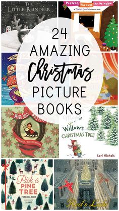 christmas books for kids and adults with the title, 24 amazing christmas picture book's