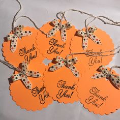 thank you tags with bows and polka dots on them