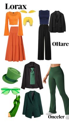 an assortment of different types of clothing and accessories for women to wear on the day