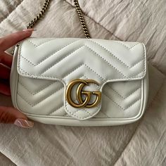 Reposhing This Item I Purchased From @Jackyvega73. Loved It, But Ready To Rotate For Something New. Questions? Leave A Comment Below! Gucci Super Mini Marmont, Mini Gucci Bag, White Gucci Bag, Gucci Marmont Super Mini, Gucci Super Mini, Gucci Belt Bag, Boat Bag, Mini Chain Bag, Gucci Purse