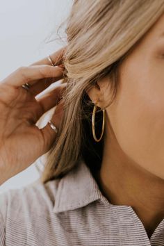 Newest Jewelry Styles & Fashion | ROOLEE Jewelry. Earring Outfit, Vacation 2023, Paris Vacation, Saint Christopher, White Gold Earrings