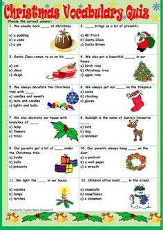 christmas worksheet with pictures and words to help students understand the meaning of each word