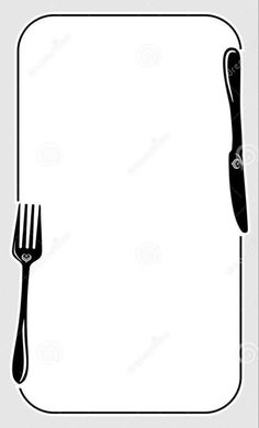 a fork and knife on a white background with black outline stock photo image 517981