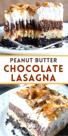 Peanut butter chocolate lasagna includes layers of chocolate pudding and creamy peanut butter cream cheese over an Oreo crust. Topped with a layer of whipped cream and crushed Butterfingers, this Oreo dessert is the BEST! Dessert Lasagna Peanut Butter, Chocolate Peanut Butter Oreo Dessert, Butterfinger Lasagna Dessert, Peanut Butter Oreo Lush, Peanut Butter Cream Cheese Desserts, Peanut Butter Pudding Cake, Just A Pinch Recipes Desserts, Best Peanut Butter Dessert Recipes, Peanut Butter Whipped Cream Dessert