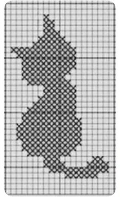 a cross stitch pattern with the shape of a cat