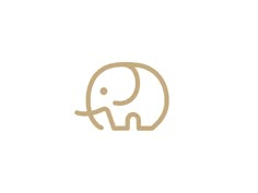 an elephant is standing in the middle of a white background with brown lines on it