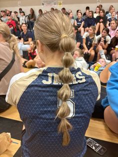 volleyball hairstyles!! Volleyball Hair Styles Cute, Cute Hair For Volleyball, Simple Sports Hairstyles, Volleyball Hairstyles With Ribbons, Easy Volleyball Hairstyles No Braids, Volleyball Hair Ideas, Cute Hairstyles For Volleyball Games, Vball Practice Hairstyles, Easy Hairstyles For Volleyball