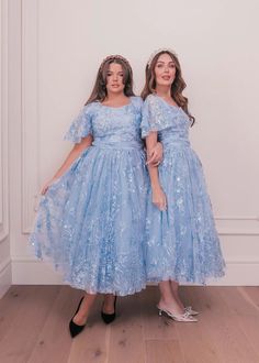 Elsa Dress - JessaKae, holiday fashion, winter blue, wedding guest dress, fashion, mid size fashion, plus size dress, size inclusive, inclusive fashion, body positivity, fashion shoot, model, photoshoot, women's fashion, OOTD, bridesmaid dresses, church dress, engagement dress, wedding, date night, cocktail dress, style, lifestyle shoot Spring Wedding Sequin Dress With Tulle, Spring Wedding Sequin Tulle Dress, Lace Embellished Bridesmaid Dress, Wedding Dresses For Kids, Banquet Dresses, Elsa Dress, Mid Size Fashion, Church Dresses, Romantic Outfit