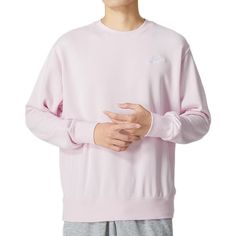 BV2667-663 Men's Nike, Nike Men, Round Neck, Long Sleeves, Solid Color, Nike, Sneakers, Long Sleeve, Pink