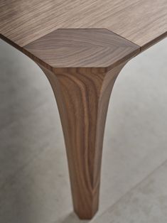 a close up of a wooden table on the floor