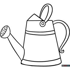 Free Watering Can Coloring Page for Kids Watering Can Coloring Page, Watering Can Template Free Printable, Watering Can Printable, Watering Can Template, Spring Coloring Pages For Kids, Printable Spring Coloring Pages, Flower Coloring Sheets, Garden Coloring Pages