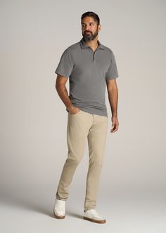 About Our Ultra Soft Short Sleeve Cotton Polo for Tall Men Putting comfort first. Polos are always polished, but we’re taking this short sleeve to an entirely new level of wearability. Made with all-cotton, this tall men’s polo shirt is unbelievably soft on the skin and gets better with every wear. Designed specifically for your frame, we built this extra long polo shirt to land right at your hip. Both pre-washed and shrinkage controlled, you can trust the size will aways be perfect. A flatterin Grey Shirt Outfit Men, Grey Polo Outfit Men, Gray Shirt Outfit, Polo Outfit Men, Polo Shirt Outfit Men, Brand Video, Polo Shirt Outfits, Polo Outfit, Shirt Outfit Men