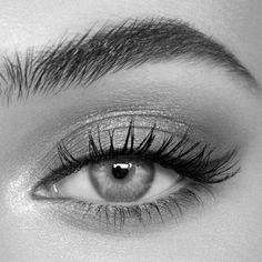 a woman's eye with long lashes