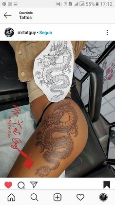 #tattoo, #tattoos, #inked, #tattooart, #tattooedwomen, #tattooedguys, #tattooinspiration, #tattooideas, #tattooworldwide, #tattoosociety, #InkLaughs, and #TattooFails​ Tattoo Ideas Dragon Thigh, Hip Tattoo Piece, Dragon Tattoos On Thigh, Tattoo Ideas Hip Thigh Piece, Dragon Hip Tattoos Women, Thigh Tattoos Women Dragon, Dragon Tattoo For Women Hip, Dragon Tattoo For Women Thighs, Dragon Thigh Tattoos Women