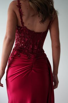 Cindy Pleated Bodice Gown | Burgundy Deep Red Prom Dress, Dark Red Prom Dress, Red Formal Gown, Oh Hello Clothing, Emerald Green Prom Dress, Cute Formal Dresses, White Bridal Dresses, White Bridesmaid Dresses, Senior Prom Dresses