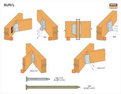 the diagram shows how to install an external door and frame with different angles, sizes and materials