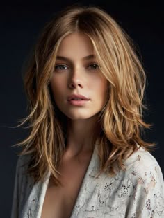 Blonde Hair Transformations, Blonde Hair Looks, Haircut And Color, Trendy Hair, Shoulder Length Hair, Medium Length Hair Cuts, Hair Transformation