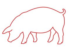 an outline of a pig on a white background