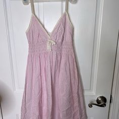 Brand: Color:Pink Condition:Good, Never Worn Cotton V-neck Dress For Picnic, Cute Cotton Beach Dresses, Summer Cotton Sundress For Picnic, Summer Style Cotton Sundress For Picnic, Pink Cotton Spring Dresses, Spring Cotton Sundress For Daywear, Casual Spring Sundress For Picnic, Cute Beach Sundress For Spring, Cute Spring Sundress For Picnic