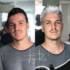 9 Me gusta, 1 comentarios - Thiaggo Ramos Hair Design (@thiaggoramos.hairdesign) en Instagram: "Estilo é pra quem tem. @felipeschuster_ ficou elegante com esse platinado #lushuoso by…" Platnium Blonde Hair, Silver Hair Men, Dyed Hair Men, Grey Hair Men, Going Blonde, Grey Beards, Silver Hair Color, Fresh Hair