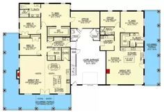 the floor plan for an apartment building with two levels and three bedroom apartments on each level