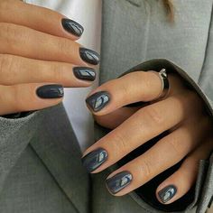 Fall nails Real Nail Gel Manicure, Off Black Nails, Simple Short Dip Nails, Short Winternails, Moody Nail Colors, Super Short Gel Nails Simple, Winter Nails 2023 Trends Dip, January Nail Colors Dip, Graphite Nails