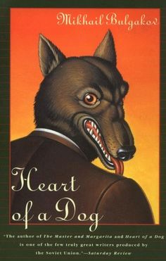 a book cover with an image of a dog in a suit and fangs on it's face