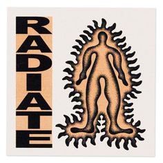 an image of a man with the word radiate on it